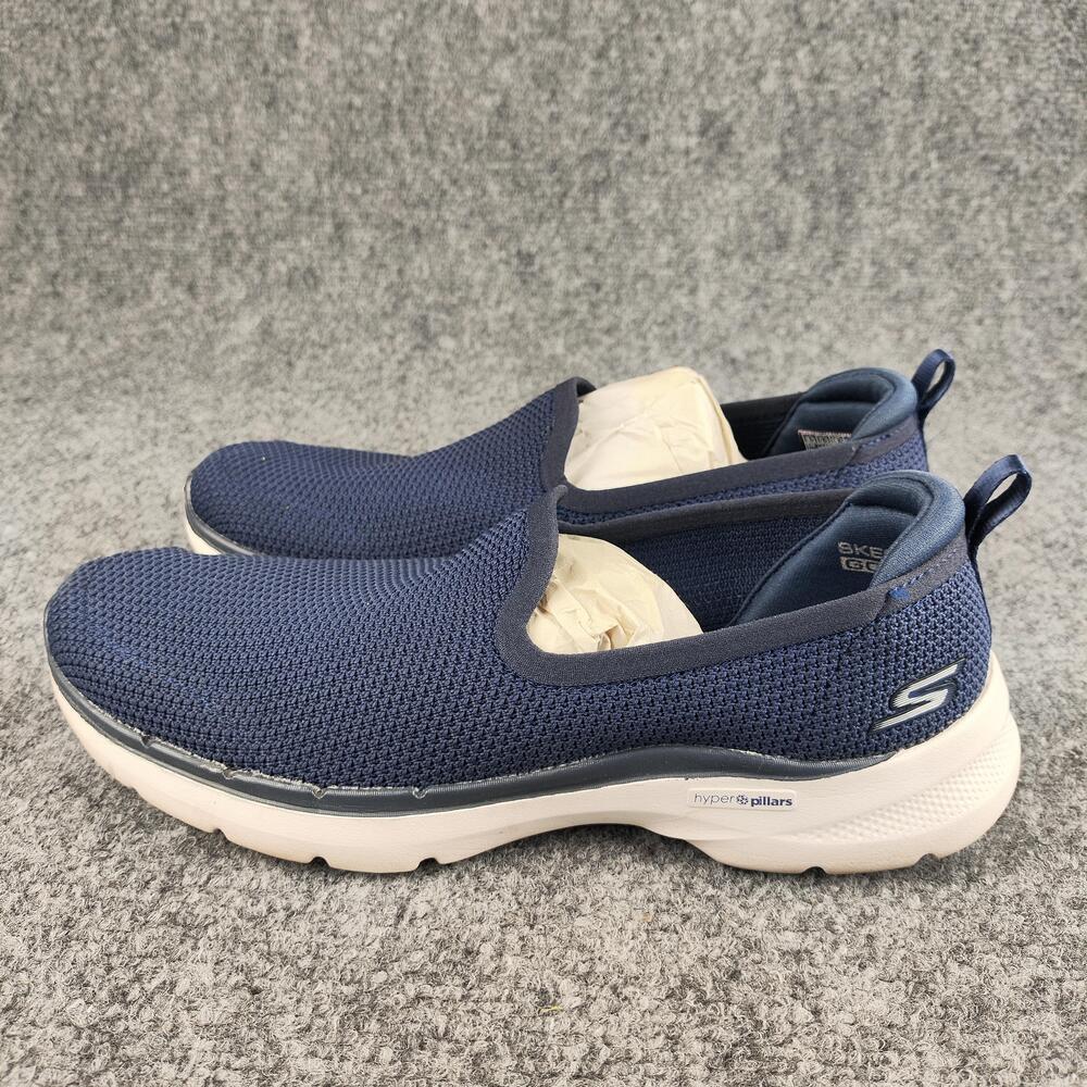 Skechers GOwalk 6 Shoes Womens Size 8.5 Blue Mesh Slip On Walking Comfort 124505